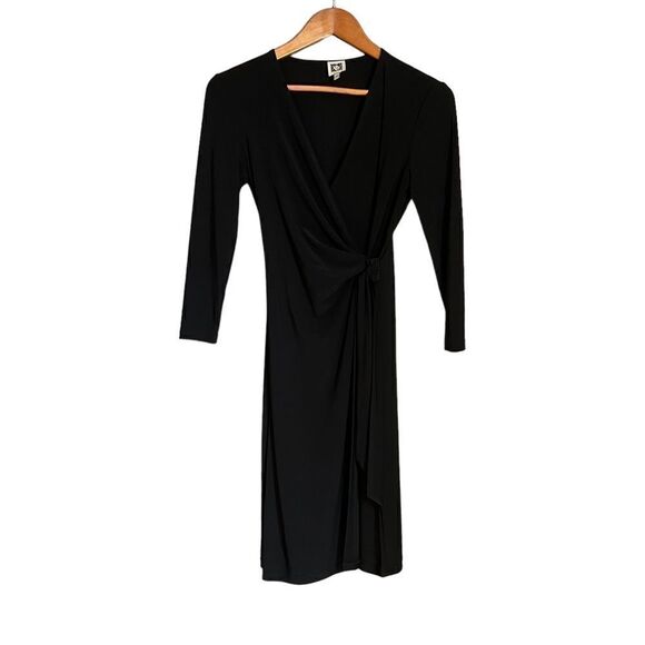Anne Klein black faux wrap dress. Size xxs - Picture 1 of 9